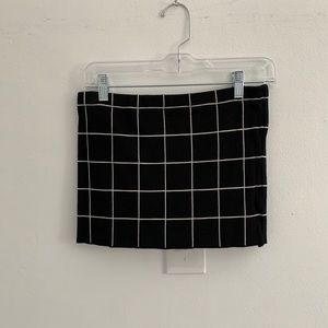 grid black and white tube top